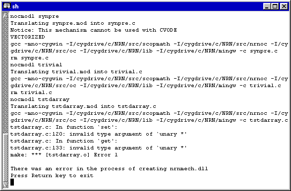 error message