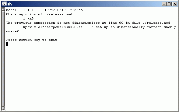 possible error